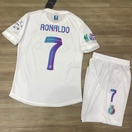 AL NASSR white sesame elastic HD football kit (th3 model) with RONALDO's name printed on number 7