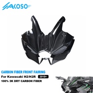 Performance AKOSO Full 3K Dry Carbon Fiber Motorcycle Front Headlight Fairing for Kawasaki Ninja H2 