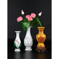 陶瓷客廳供佛花瓶觀音凈水瓶蓮花瓶居家擺件佛前供花代簡約插花瓶
