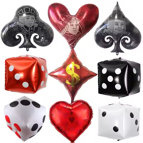 Casino Theme Party Balloons Playing Cards Balloons Square Dice Spades Heart Shaped Balloons Casino L