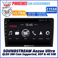 4+64GB / 8+128GB 360° CAMERA SUPPORT ★ SOUNDSTREAM ★ ANZUO ULTRA 360 , DSP , 4G SIM QLED Android Car