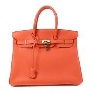 HERMES Togo皮革Birkin 35金扣手挽袋Rouge Tomate