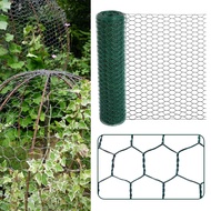 ❂400CM Chicken Wire Green Floral Chicken Wire Mesh Hexagonal Galvanized PVC Coated Chicken Wire ✦웃