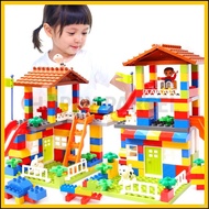 ♘89PCS Big Size Slide Blocks Compatible Lego Duplo City House Roof Big Particle Building Block Castl