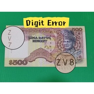 Malaysia RM500 ZV7405301 ZV8405301 Digit Error Copy Banknote Wang Lama Palsu 仿
