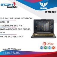 ASUS TUF Gaming Laptop A15 (FX506H) ( Intel I7 11800H | 8GB +1S | 512GB SSD + 1S  | NVIDIA RTX3060 6GB | 15.6 Inch FHD IPS 240HZ 100%SRGB  | 2021 )