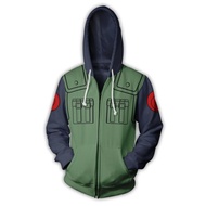 Fire Ninja Sweatshirt Naruto Zipper Sweatshirt Zipper Sweatshirt Japanese Hooded Sweatshirt Digital 