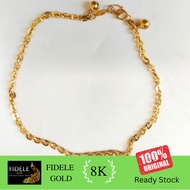Fancy Bell Anklet Anklet Real Gold Light Grade Gold Anklet 375. Gold Anklet