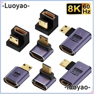 LUOYAO 8K 60HZ HDTV Adapter, AF-AM Male to Female HDMI-compatible Converter, Monitor Projector 90 De
