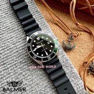 BALMER | 8174G SS-46 Sapphire Men's Watch with Black Dial and 50m Water Resistant Black Rubber Strap | Official Warranty