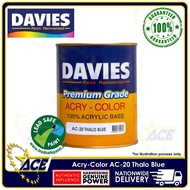 DAVIES PREMIUM GRADE ACRY-COLOR 100% ACRYLIC BASED WHITE BASED PAINT AC-20 THALO BLUE 60ml