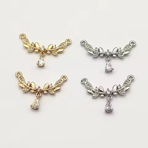 New Arrival! 26x18mm 50pcs Cubic Zirconia Necklace Pendants/Charm For Handmade Necklace Parts DIY Ac