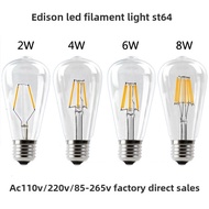 [110V/220V Optional] ST64 LED Retro Bulb E27 4W 8W 16W LED Bulb