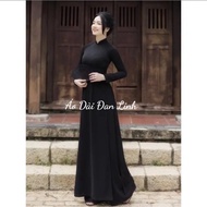(A430) Black ao dai in soft, stretchy silk fabric - Dan Linh Ao Dai