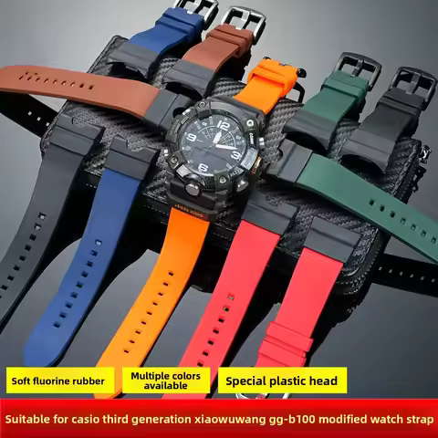 GG-B100 FKM Fluorine rubber strap For Casio G-SHOCK Little Mud King 3rd 5594 GG B100 Men silicone wa