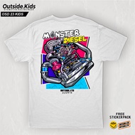 MONSTER DIESEL POWER OUTSIDE LTD KIDS' T-SHIRT, DIESEL WAR KIDS' OUTSIDE T-SHIRT