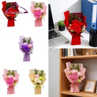 [Amleso2] Realistic Floral Soap Carnation Bouquet Artificial Flowers Wreath for Mothers Day Birthday