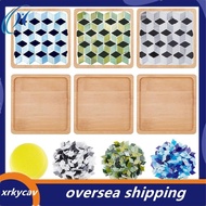 Rhombus Mosaic Tiles Coaster Kit DIY Mosaic Bamboo Coaster Kits Mosaics Coaster Making Kit,for Adult