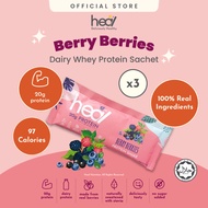 Heal Berry Berries Whey Protein Shake Dairy Based Powder (3 Sachets) - HALAL