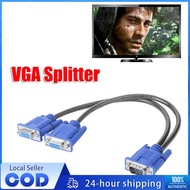 Blue Splitter Cable Blue 27cm VGA Y Cable VGA Monitor Splitter Cable 27cm VGA Splitter 1 in 2 out VG