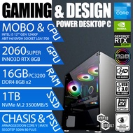 GAMING & DESIGN POWER DESKTOP | INTEL i5 12400F | RTX2060S | 16GB DDR4 | 1TB M.2 | 500W 80 PLUS