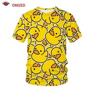 SM 2024 New Funny Animal Cute Yellow Duck 3D Printed T-shirt Cartoon Street Men and Women Short Sleeve Harajuku Children's Top 6XL
