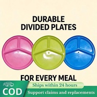 12PCS Dinner Plates Round Divided Plates Stain-Resistant Shatterproof Food Trays Cafeteria Tray 016
