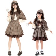 Halloween Cosplay Detective Sherlock Holmes Parent-Child Suit - Performance Costume for Women