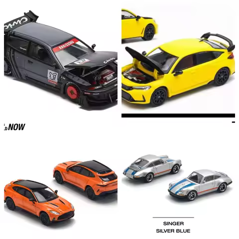 Pop race 1/64 DBX 707 Pandem civic EG6 Golf GTI MK2 Singer Type R Fl5 JDM Diecast Model Car Collecti