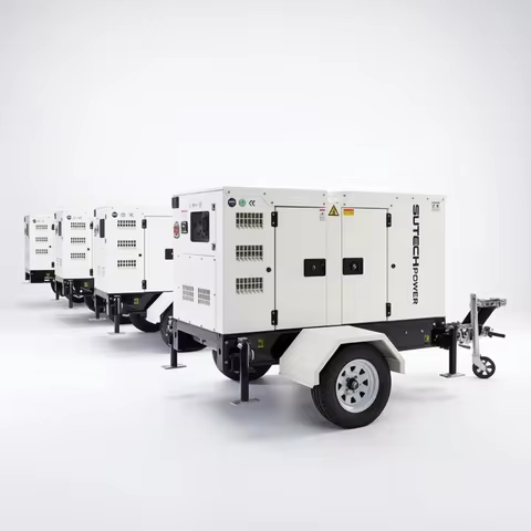 Commercial/Residential 30-200KW Solar Generator Set Portable Trailer Diesel Silent Generator Set 3 P
