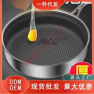 Household Frying Pan Stainless Steel Non-Stick Boiler Stove 410 Pancake Fried Egg Steak Pan Frying P