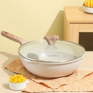 Medical Stone Non-Stick Pan No Fume Wok Frying Pan Frying Deep Frying Non-Stick Pan Induction Cooker