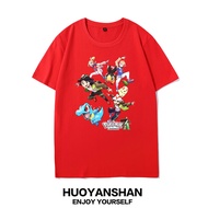 เสื้อยืดคอกลมแขนสั้นผ้าฝ้าย Pokemon Legend ZA สำหรับผู้ชายและผู้หญิง ลายดอกไม้ ลายการ์ตูน ฤดูร้อน 20