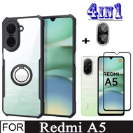 Redmi A5 Shockproof Phone Case for Redmi A4 A3 13C 14C 4 in 1 Camera Lens Glass Screen Protector+ Mo