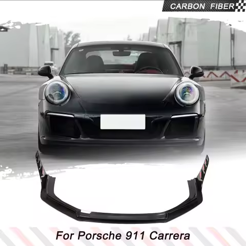 For Porsche 911 Carrera 4 GTS 2017-2019 Real Carbon Fiber Car Front Bumper Lip Racing Spoiler Body K