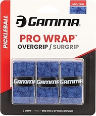 Gamma Pickleball PRO WRAP OVERGRIP, Extra Tacky, Durable, Moisture Absorbent, White, Blue