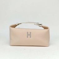 HERMES Bride-a-Brac飯盒包小號2114米色帆布銀扣肩背包