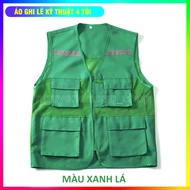 4 REFLECTIVE POCKETS FOR WORK PROTECTION, TECHNICAL SHIRT, ENGINEERING, WORKERS, GREEN