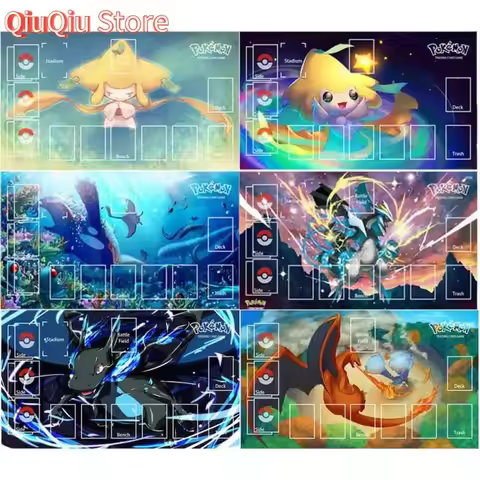 Pokemon Ptcg Card Mat Tyranitar Jirachi Mewtwo Charizard Dedicated Game Card Battle Duel Board Anime