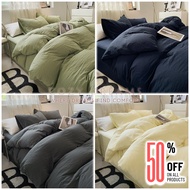 900TC Soft Touch Homestay Style Bedsheet Plain Color Soft Fabric Quilt Cover Comforter Cadar