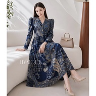 HVmode long dress Batik long sleeve batik dress - 352SIP 352UBI 352ASB 352AON