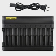 Bộ Sạc Pin Lithium Thông Minh Có Dây Chuyền 10 Khe Cắm Độc Lập Sạc Nhanh Hiệu Quả Cao Cho Pin 14500/