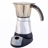 เครื่องทำกาแฟสดแบบไฟฟ้า electric mokapot ขนาด6 cupitaly ทำกาแฟสดทานได้ง่าย ๆ เพียงใส่ผงเมล็ดกาแฟบด ใส่น้ำแล้วเสียบปลั๊ก ก็ได้รสชาติกาแฟสดแท้ ๆสำหรับคอกาแฟ