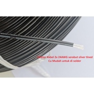 1 meter Black depetal Cable 2 x AWG24 2x 24AWG x 2 Cable 2x24awg white stranded