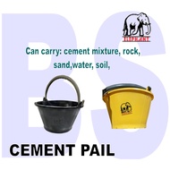 BANSOON ELEPHANT Mini Bucket with handle. Mini Yellow Pail. Mini Black Pail. Cement Bucket. Cement P