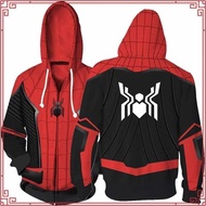 Spiderman Hoodie Miles Morales Jacket Zipper Sweatshirts Anime Hoodies Spider-Man Costume