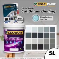 ( Grey / Kelabu  ) NEW 5L 💥Sequoia Acrylic Interior Gloss 💢 Cat Kilat Dinding