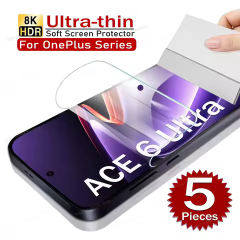 5PCS Screen Protector For OnePlus ACE 6 5 Ultra Racing Slim Clear Hydrogel Film For OnePlus ACE 6T 3
