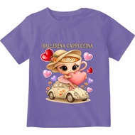Children's t-shirts / lilac tops for children with digital images series 99 Ballerina Cappuchino