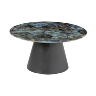 Modernform โต๊ะข้าง รุ่น ELEXA ขาเทาด้าน TOP หินอ่อนเทียม Blue Jade ขนาด DIA55xH50 cm